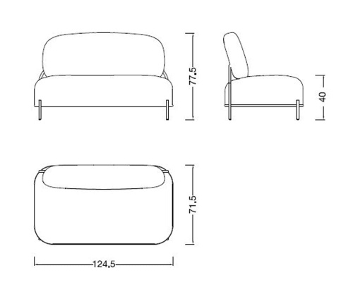 Диван ESF SOFA 06-02 (2-х местный) Grey